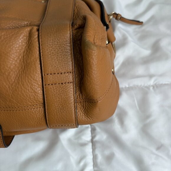 MICHAEL Michael Kors Multi Pocket Brown Leather Shoulder Bag Tote Hobo Camel - Picture 9 of 14